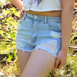 MEDIUM & LARGE AVAILABLE! Distressed Denim Shorts
